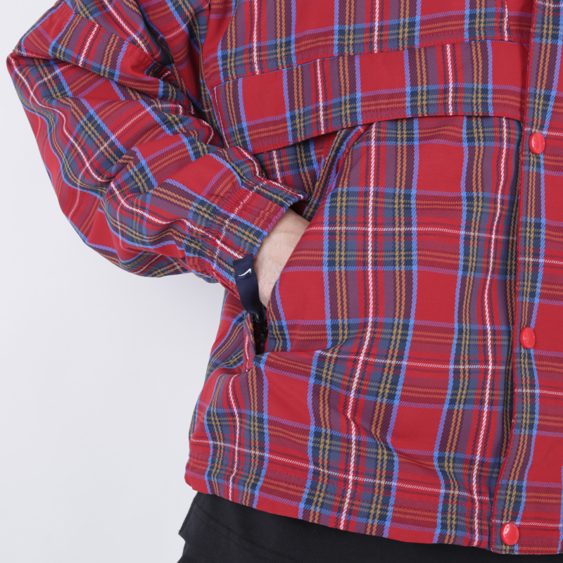 мужская красная куртка Nike Plaid Swoosh Stripe Jacket CD6375-657 - цена, описание, фото 4