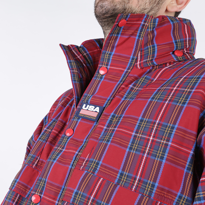 мужская красная куртка Nike Plaid Swoosh Stripe Jacket CD6375-657 - цена, описание, фото 7