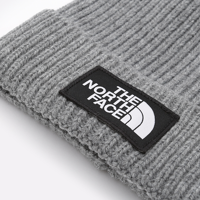 north face logo box beanie