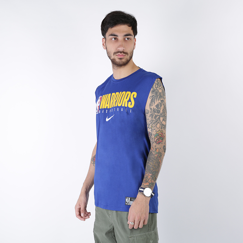 мужская синяя майка Nike Golden State Warriors SL Tee AT0620-495 - цена, описание, фото 2