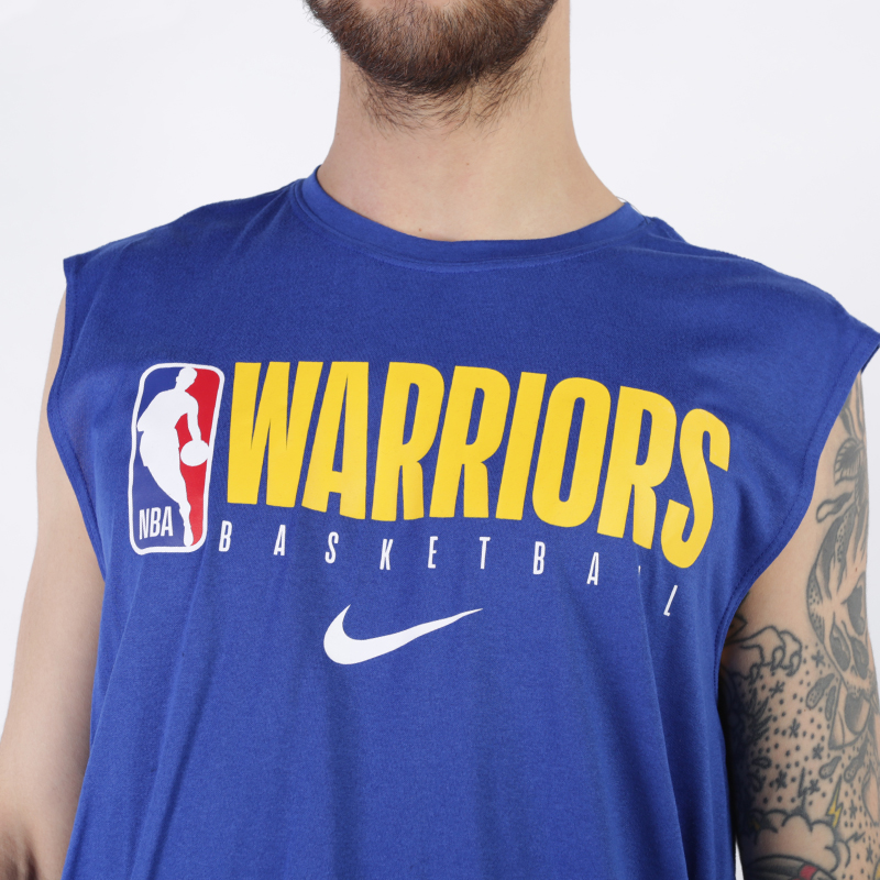 мужская синяя майка Nike Golden State Warriors SL Tee AT0620-495 - цена, описание, фото 4