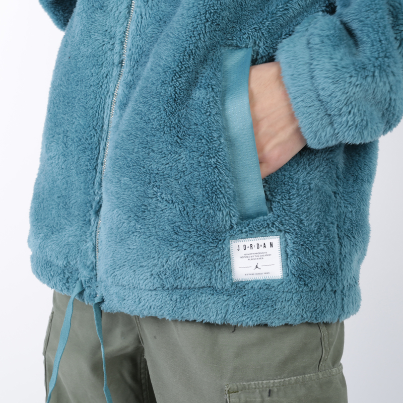 мужская синяя толстовка Jordan Black Cat Sherpa Coaches' Jacket CD4838-364 - цена, описание, фото 4