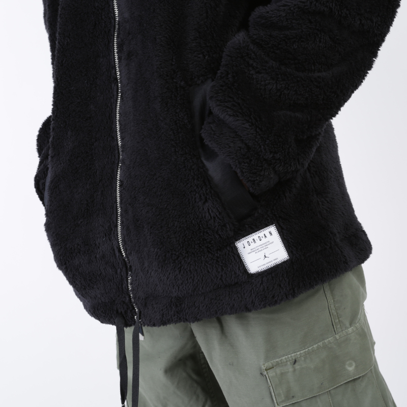 мужская черная толстовка Jordan Black Cat Sherpa Coaches' Jacket CD4838-010 - цена, описание, фото 4