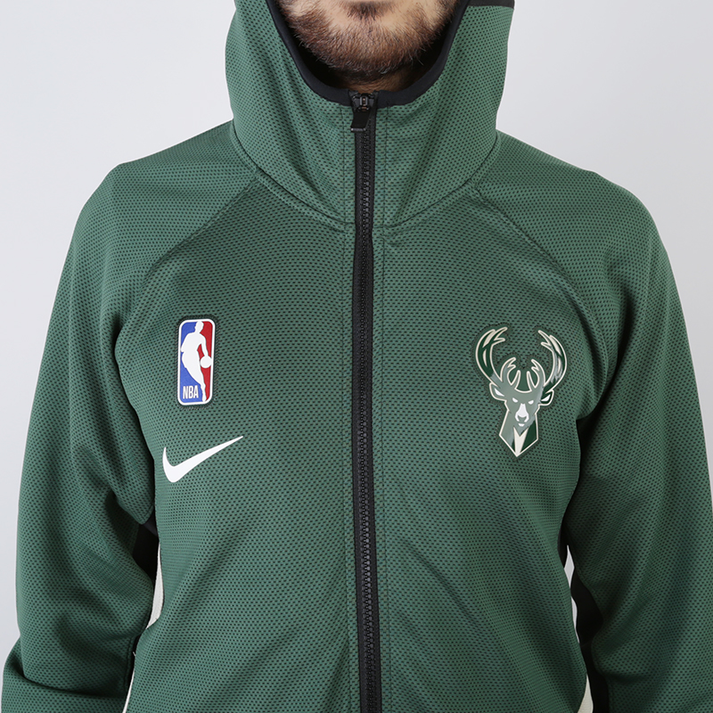 мужская зеленая толстовка Nike Milwaukee Bucks Therma Flex Hoodie AT8476-323 - цена, описание, фото 2