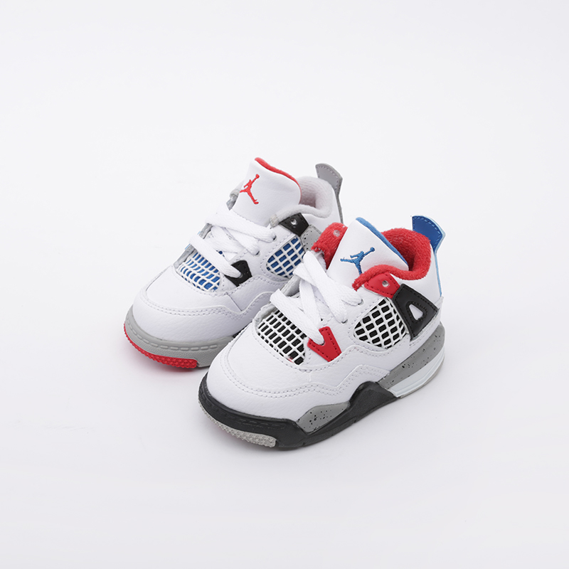 детские белые кроссовки Jordan 4 Retro (TD) BQ7670-146 - цена, описание, фото 4