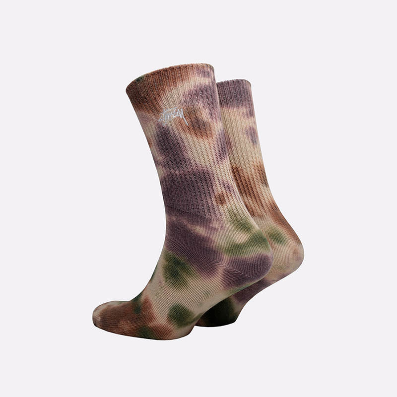 мужские разноцветные носки Stussy Tie Dye Socks 138661-olive - цена, описание, фото 2