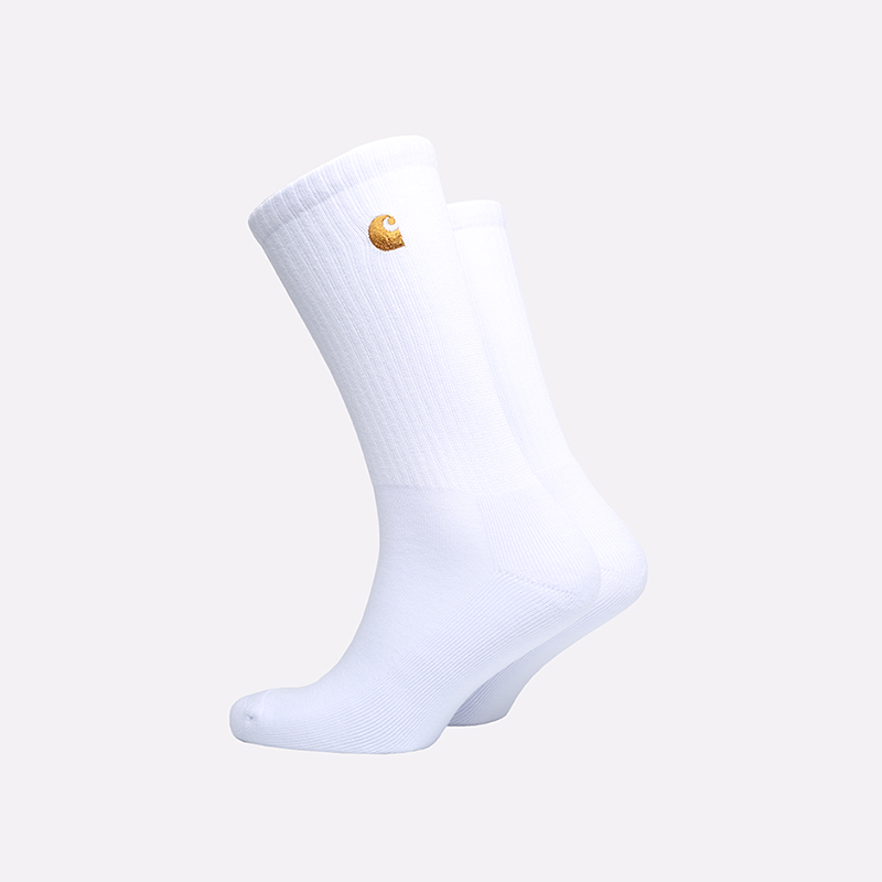 Мужские носки Carhartt WIP Chase Socks (i026527-white/gold)  - цена, описание, фото 2
