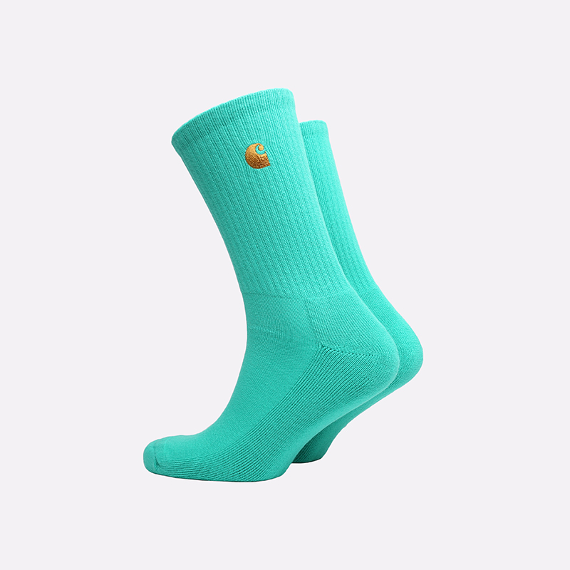 мужские бирюзовые носки Carhartt WIP Chase Socks i026527-yoda/gold - цена, описание, фото 2