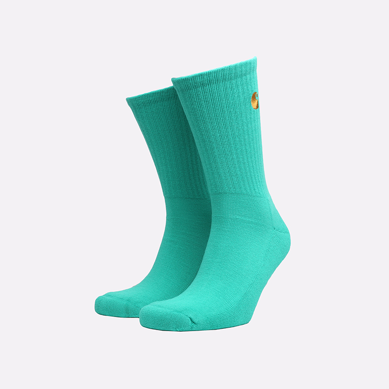 мужские бирюзовые носки Carhartt WIP Chase Socks i026527-yoda/gold - цена, описание, фото 1