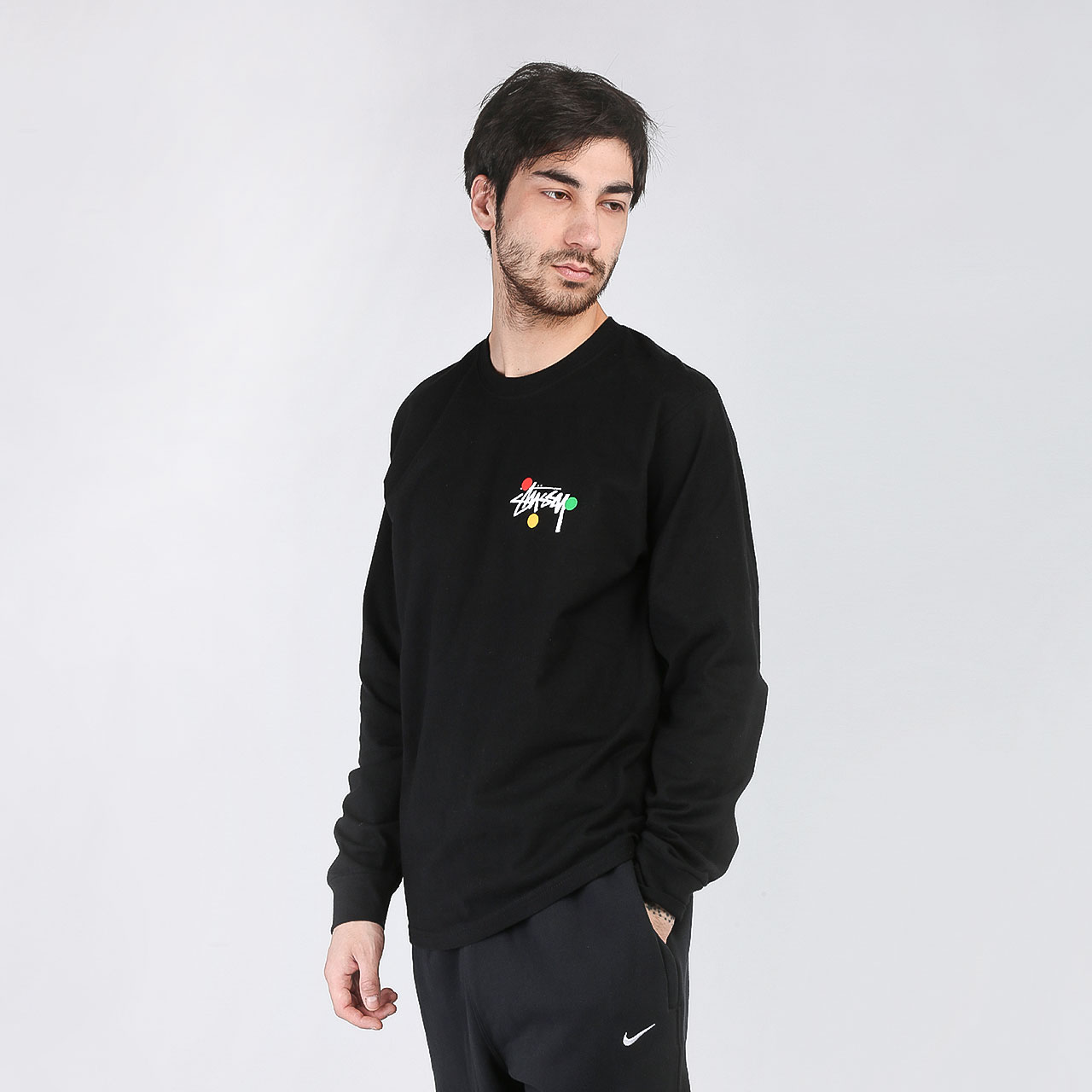 Лонгслив Stussy LONG SLEEVE DOT COLLAGE TEE (1994526-black)  - цена, описание, фото 1