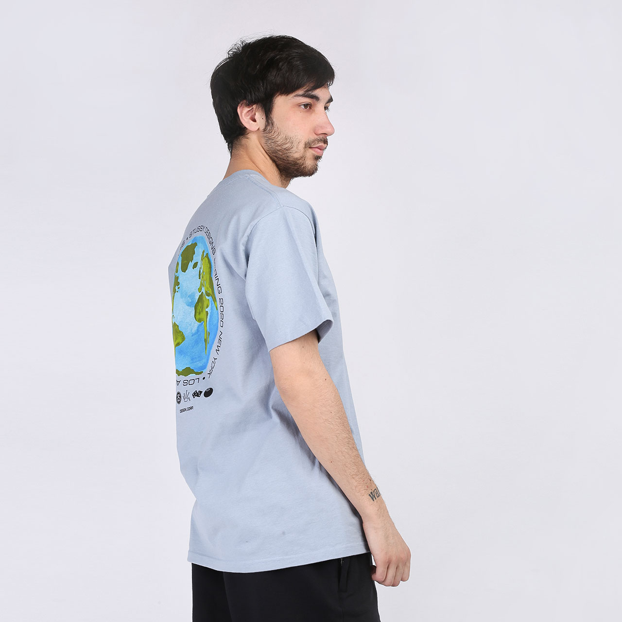 Мужская футболка Stussy T-SHIRT GLOBAL DESIGN (1904506-slate)  - цена, описание, фото 2