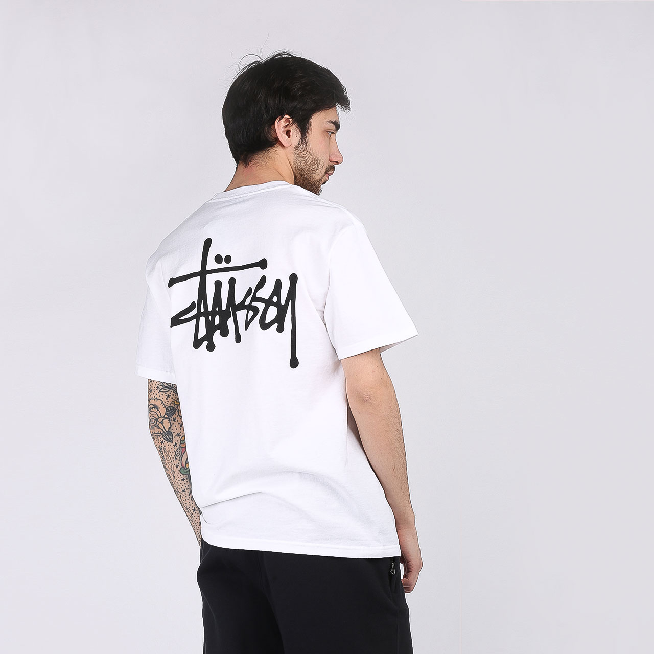 мужская белая футболка Stussy Basic Tee 1904500-white - цена, описание, фото 1