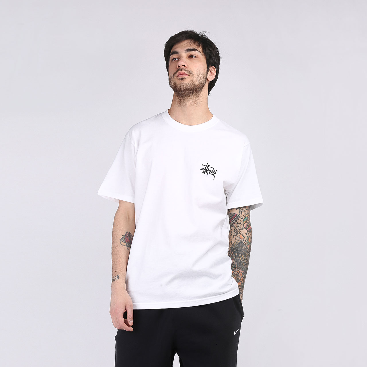 мужская белая футболка Stussy Basic Tee 1904500-white - цена, описание, фото 3