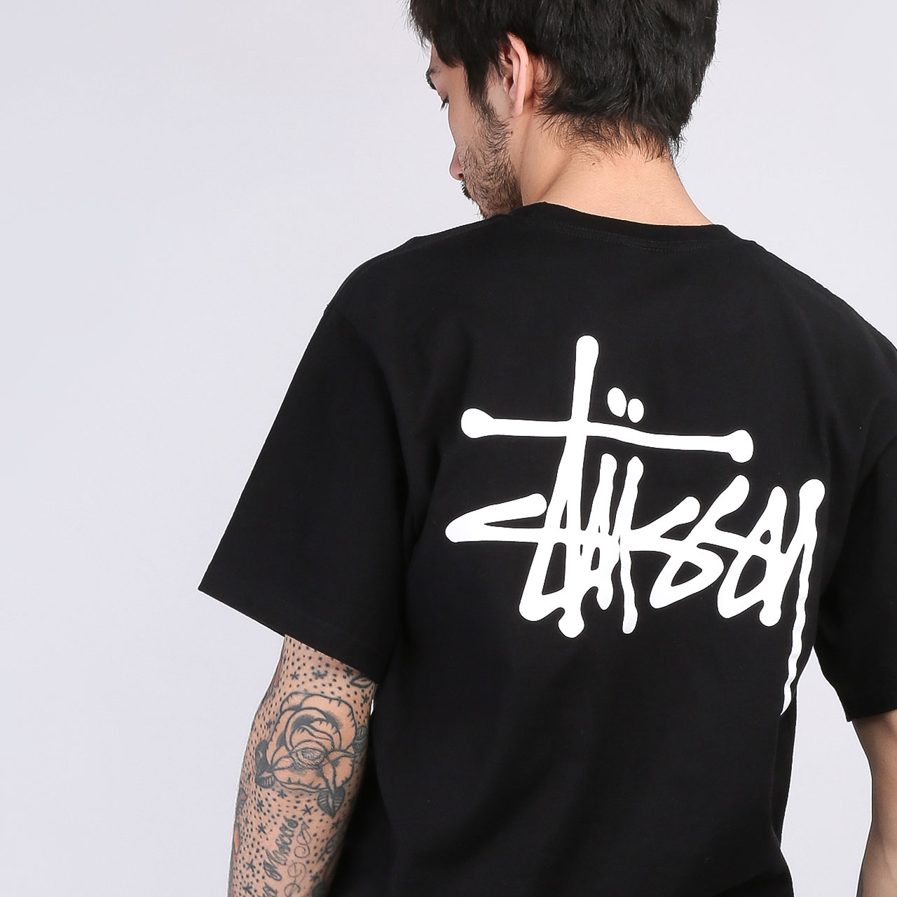 мужская черная футболка Stussy Basic Tee 1904500-black - цена, описание, фото 2