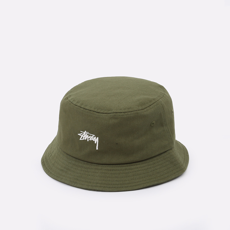  зеленая панама Stussy Bucket Hat 132974-olive - цена, описание, фото 1