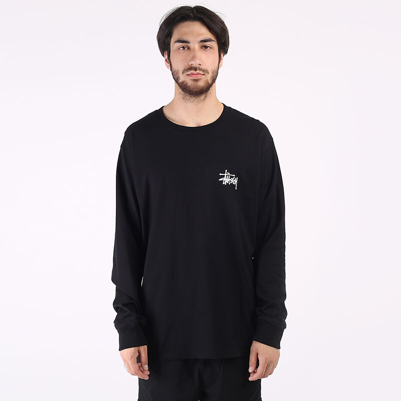 

Лонгслив Stussy, Черный, Basic LS Tee