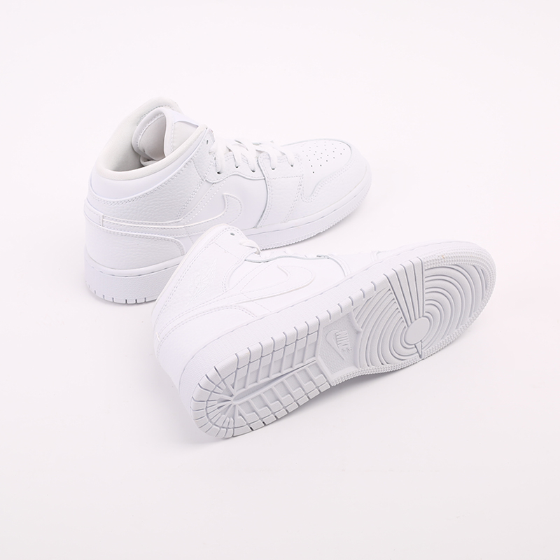 женские белые кроссовки Jordan 1 Mid (GS) 554725-130 - цена, описание, фото 3