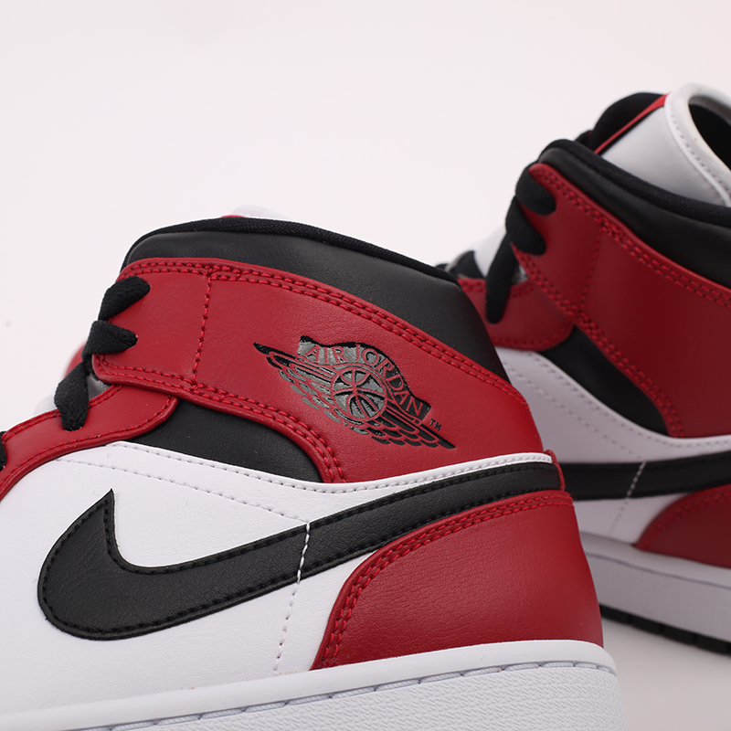 мужские красные кроссовки Jordan 1 Mid 554724-069 - цена, описание, фото 8