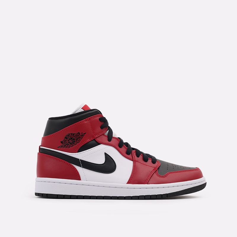 мужские красные кроссовки Jordan 1 Mid 554724-069 - цена, описание, фото 1