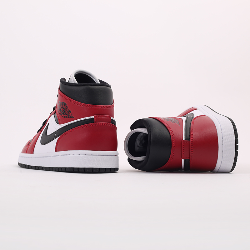 мужские красные кроссовки Jordan 1 Mid 554724-069 - цена, описание, фото 4