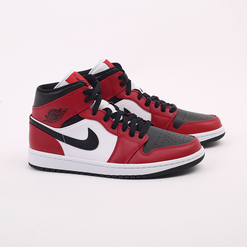 мужские красные кроссовки Jordan 1 Mid 554724-069 - цена, описание, фото 2