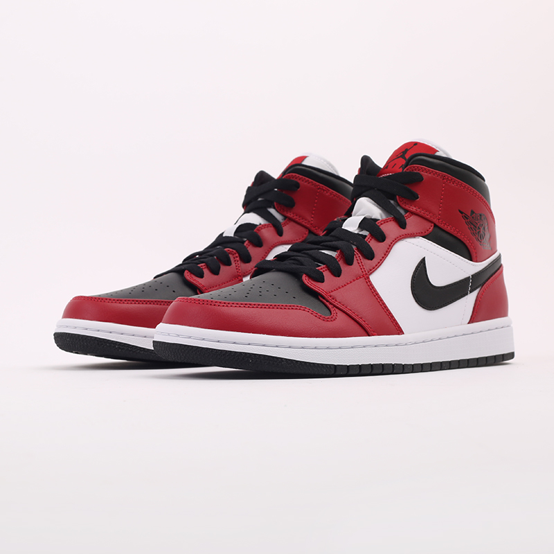 мужские красные кроссовки Jordan 1 Mid 554724-069 - цена, описание, фото 5