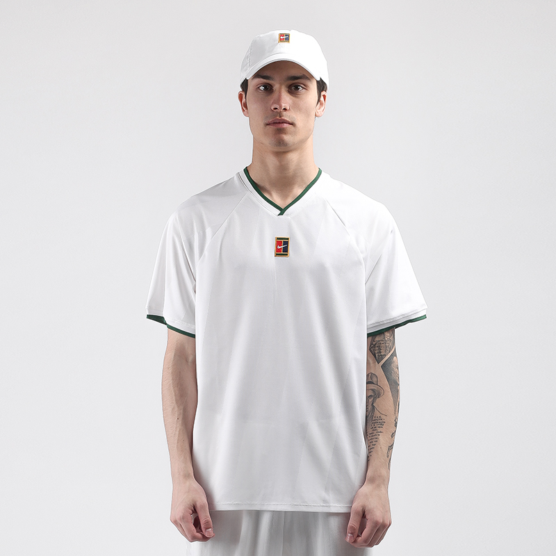 мужская белая футболка Nike NikeCourt Breathe Slam Tennis Top CK9799-100 - цена, описание, фото 1