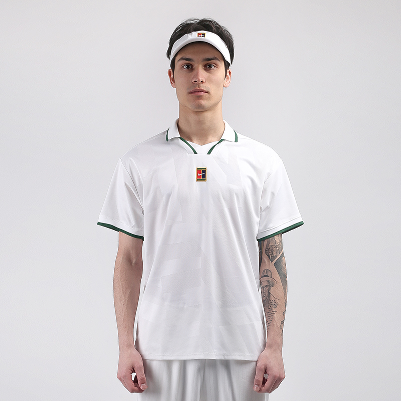 мужская белая футболка Nike NikeCourt Breathe Slam Tennis Polo CK9795-100 - цена, описание, фото 1