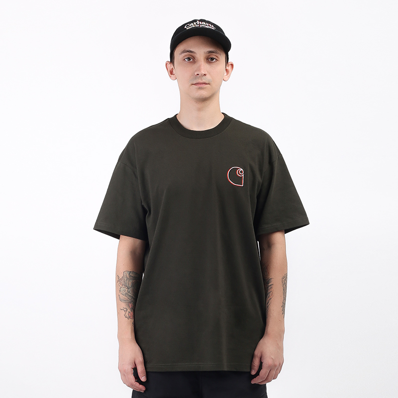 мужская зеленая футболка Carhartt WIP Commission Logo T-Shirt I028460-cypress - цена, описание, фото 1