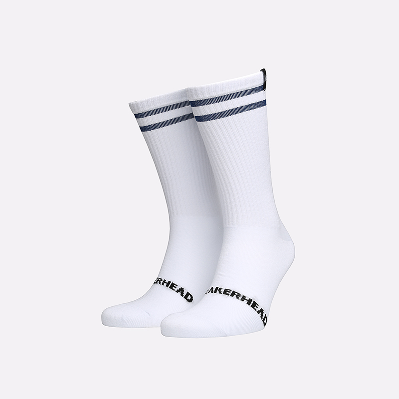 мужские белые носки Sneakerhead 2 Stripes SNKR white-blue - цена, описание, фото 1