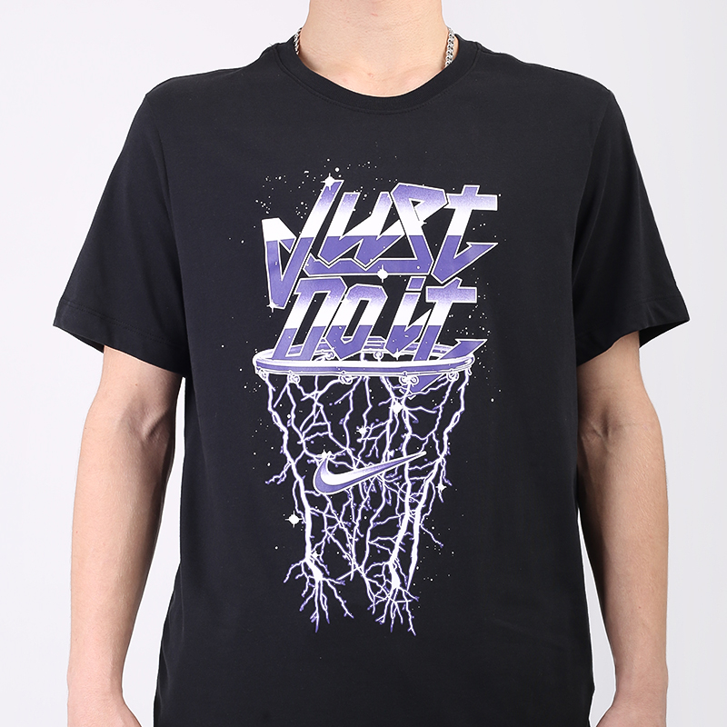 мужская черная футболка Nike Metallic Just Do It CV2099-010 - цена, описание, фото 3