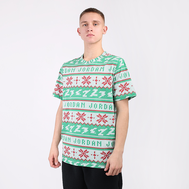 мужская зеленая футболка Jordan Ugly Sweater Crew CT3711-100 - цена, описание, фото 1