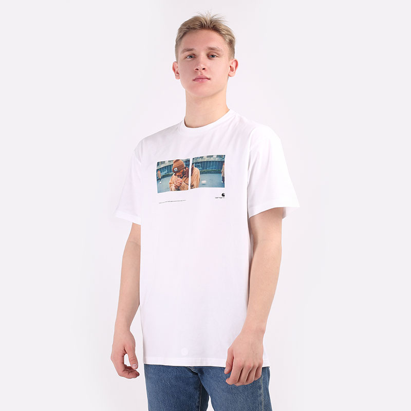 мужская черная футболка Carhartt WIP S/S Backyard T-Shirt I029064-white - цена, описание, фото 1