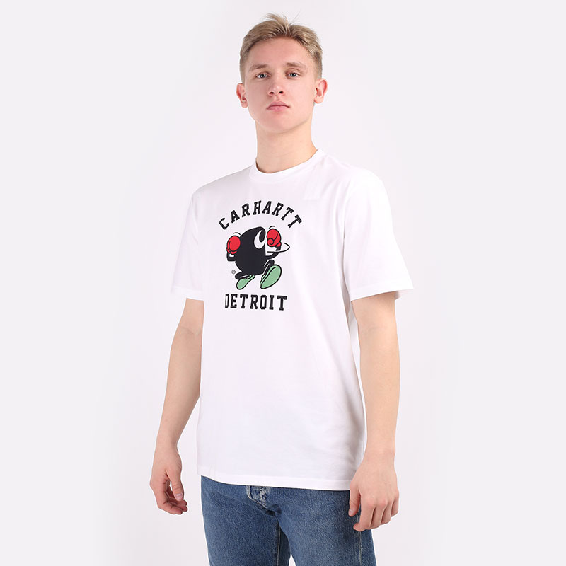 мужская белая футболка Carhartt WIP S/S Boxing C T-Shirt I029026-white - цена, описание, фото 1