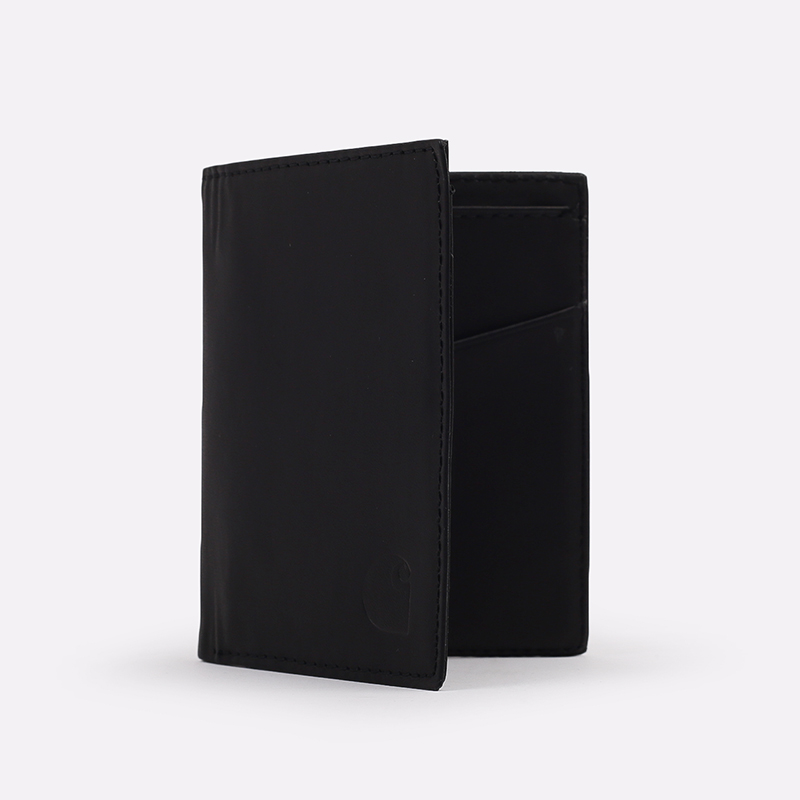  черный бумажник Carhartt WIP Leather Fold Wallet I028723-black - цена, описание, фото 3
