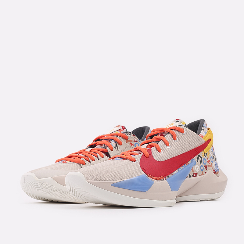  бежевые баскетбольные кроссовки Nike Zoom Freak 2 CW3162-001 - цена, описание, фото 2