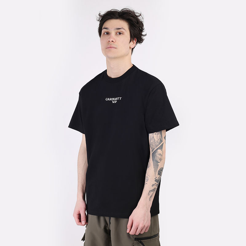 мужская черная футболка Carhartt WIP S/S Panic T-Shirt I029035-blck/wht - цена, описание, фото 1