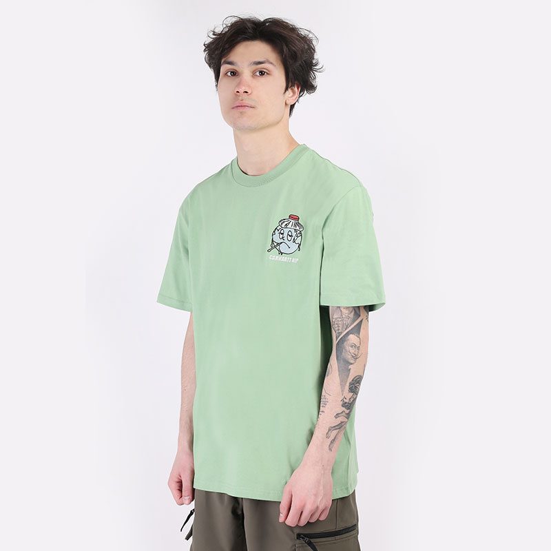 мужская зеленая футболка Carhartt WIP S/S III World T-Shirt I029058-green - цена, описание, фото 1