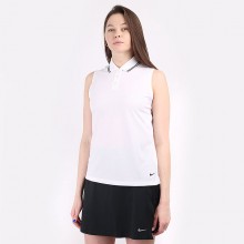 женская белая безрукавка Nike Dri-FIT Victory Women&#039;s Sleeveless Golf Polo
