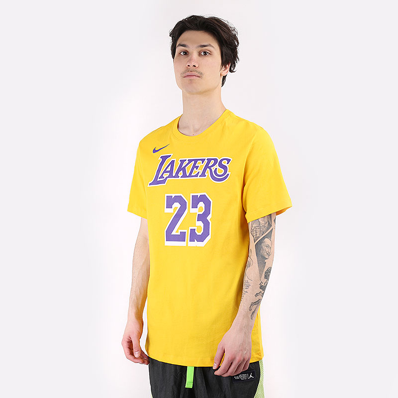 мужская желтая футболка Nike NBA Los Angeles Lakers Tee CV8528-730 - цена, описание, фото 1