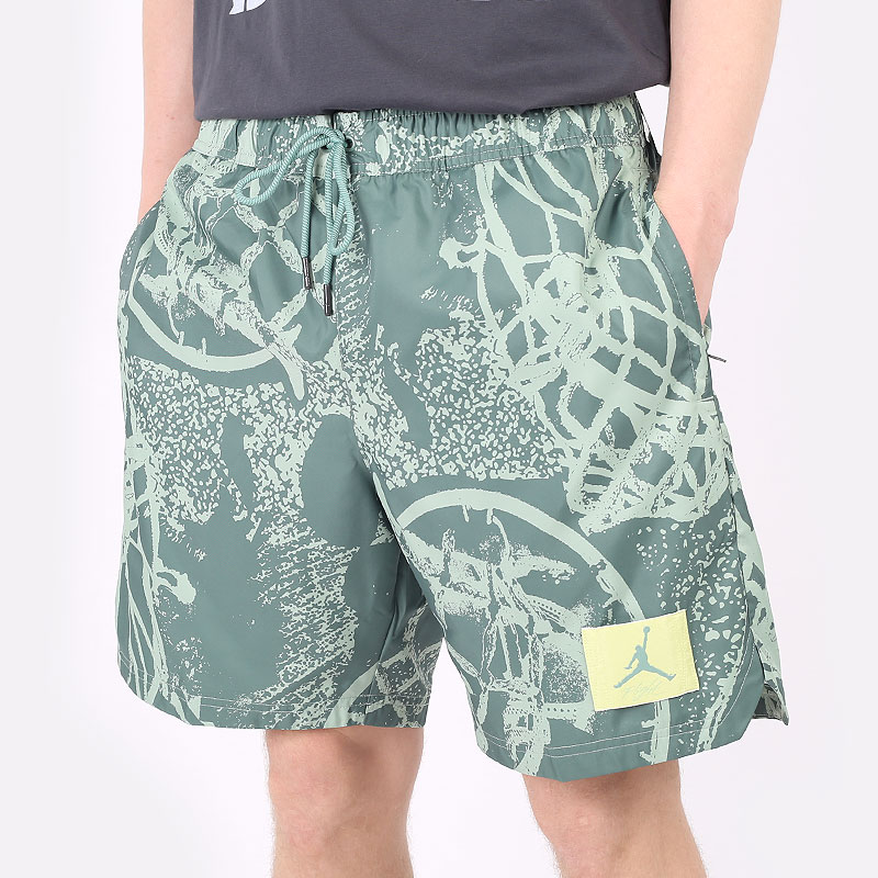 мужские зеленые шорты  Jordan Flight Printed Poolside Shorts CZ4749-006 - цена, описание, фото 1