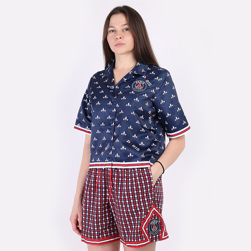Женская рубашка Jordan Paris Saint-Germain Women's Short-Sleeve Printed Top (DC0451-410)  - цена, описание, фото 1