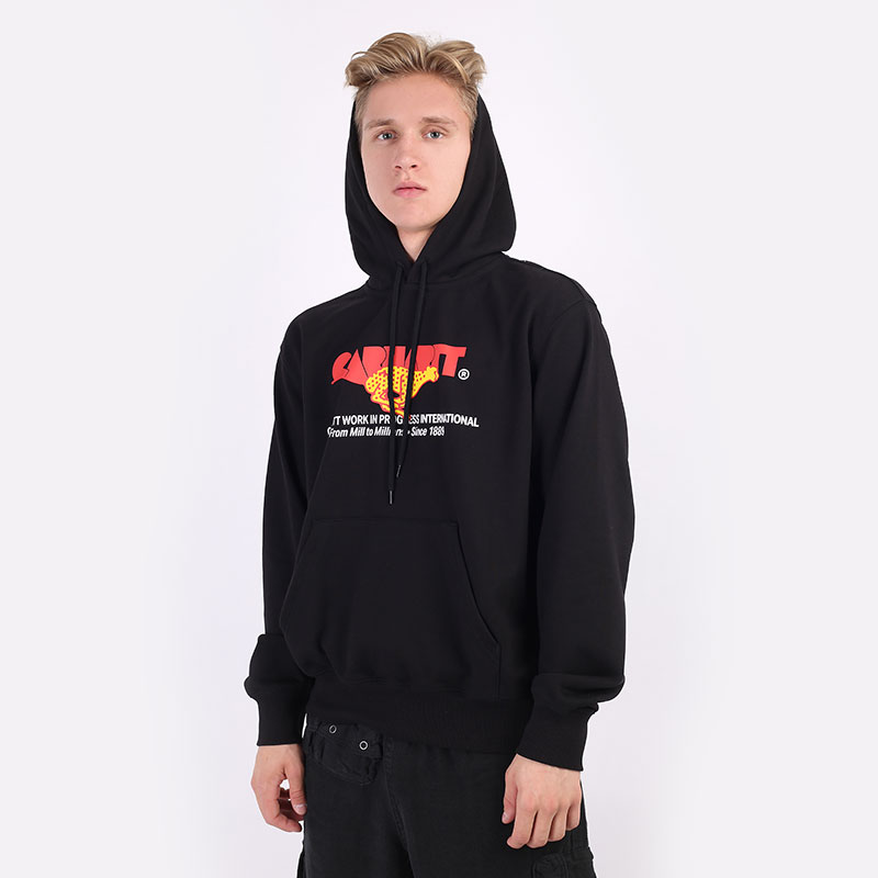 мужская черная толстовка Carhartt WIP Hooded Runner Sweat I029941-black - цена, описание, фото 1