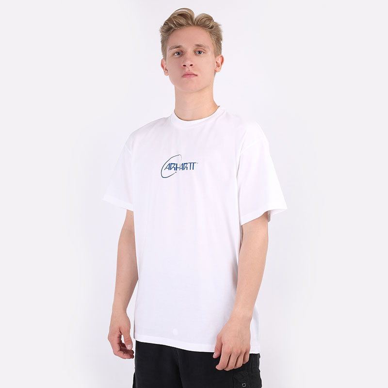 Мужская футболка Carhartt WIP S/S Orbit T-Shirt (I029928-white/blue)  - цена, описание, фото 1