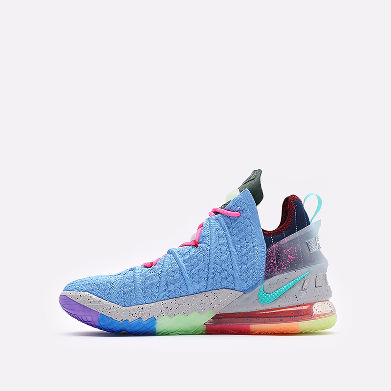 мужские голубые баскетбольные кроссовки Nike Lebron XVIII DM2813-400 - цена, описание, фото 2