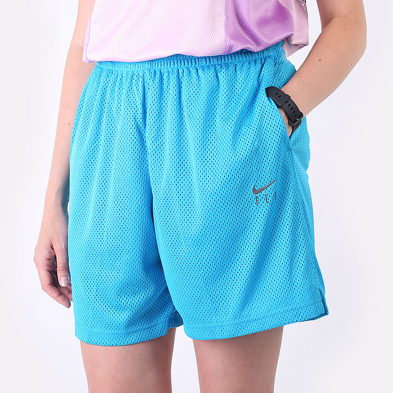 женские голубые шорты  Nike Swoosh Fly Women's Basketball Shorts CU4573-446 - цена, описание, фото 1