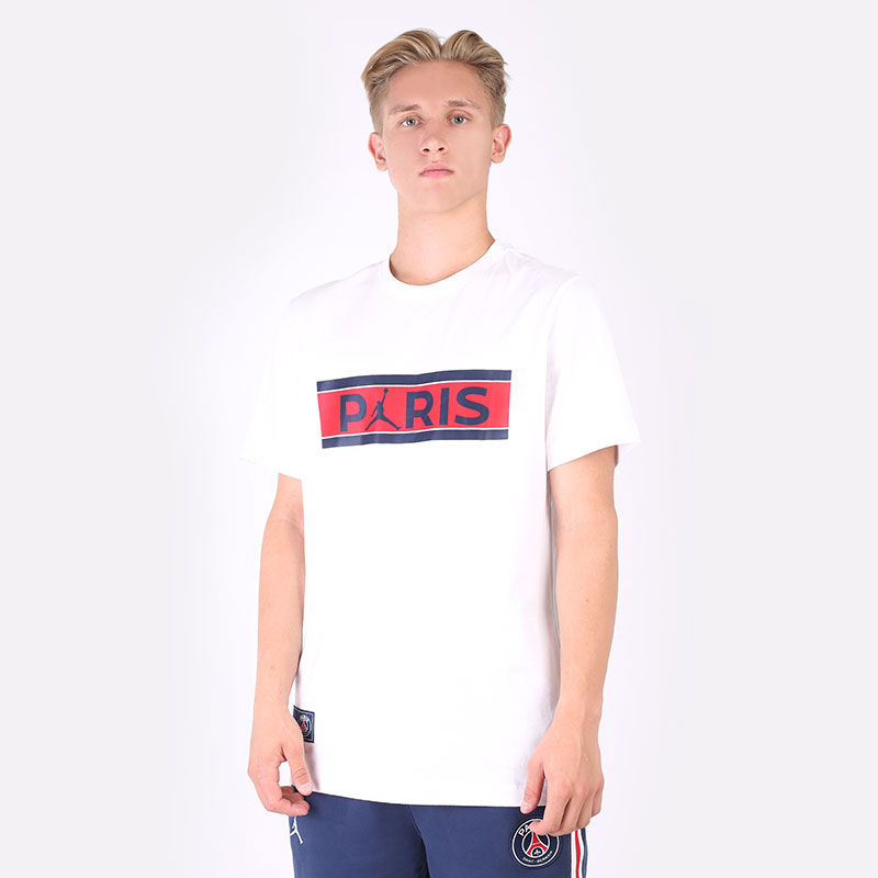 мужская белая футболка Jordan Paris Saint-Germain T-Shirt DB6510-100 - цена, описание, фото 1