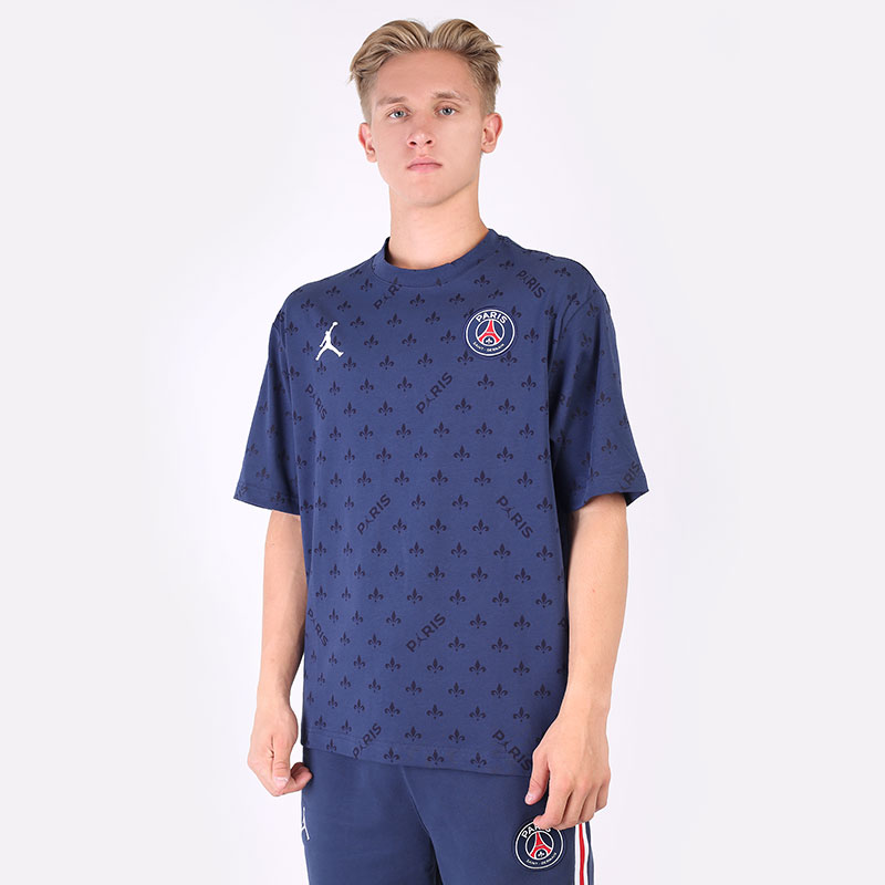 мужская синяя футболка Jordan Statement Paris Saint-Germain Tee DB6508-410 - цена, описание, фото 1