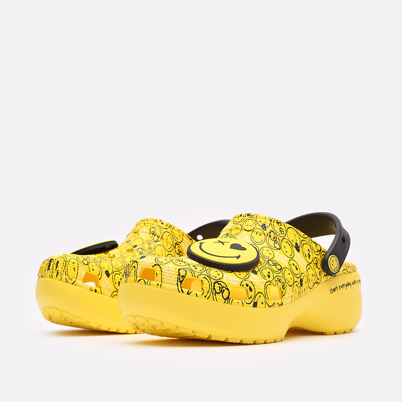женские желтые сланцы Crocs Classic Platform Smiley Clog W 207233-90H - цена, описание, фото 4