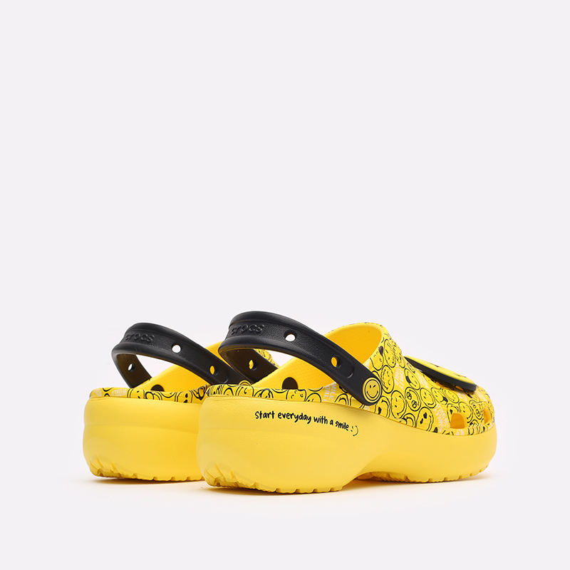 женские желтые сланцы Crocs Classic Platform Smiley Clog W 207233-90H - цена, описание, фото 3